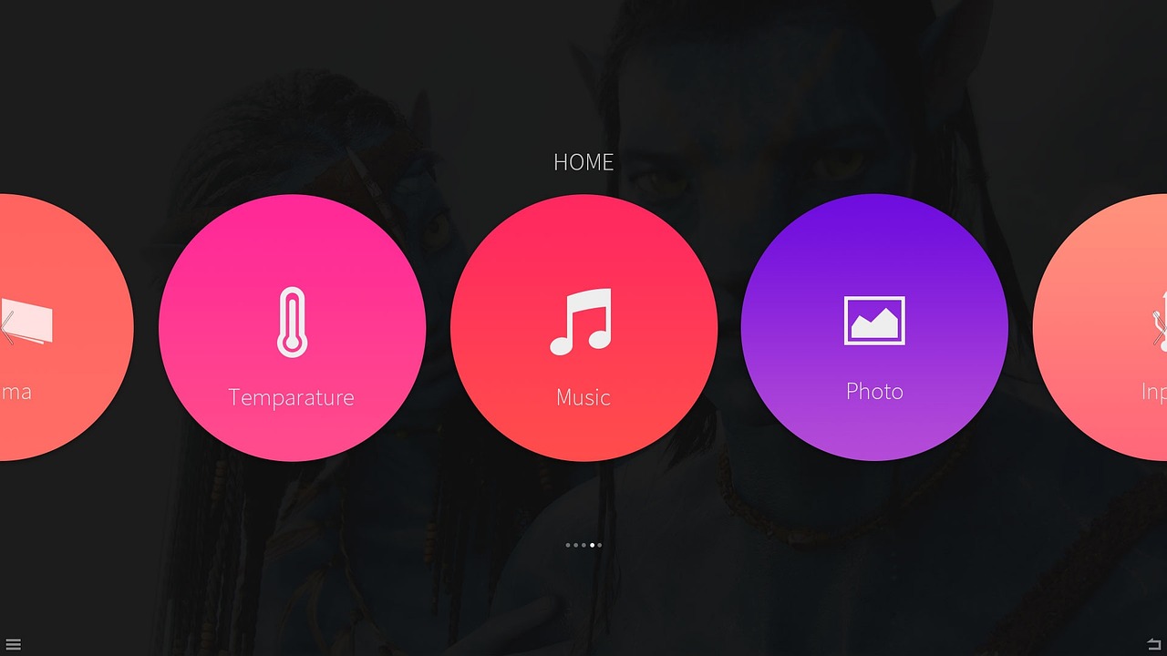 ui, circle, tv menu